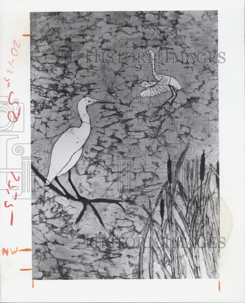 1983 Press Photo Painting By Artist Mamie Harrison, "Florida Summer" On Display - Historic Images