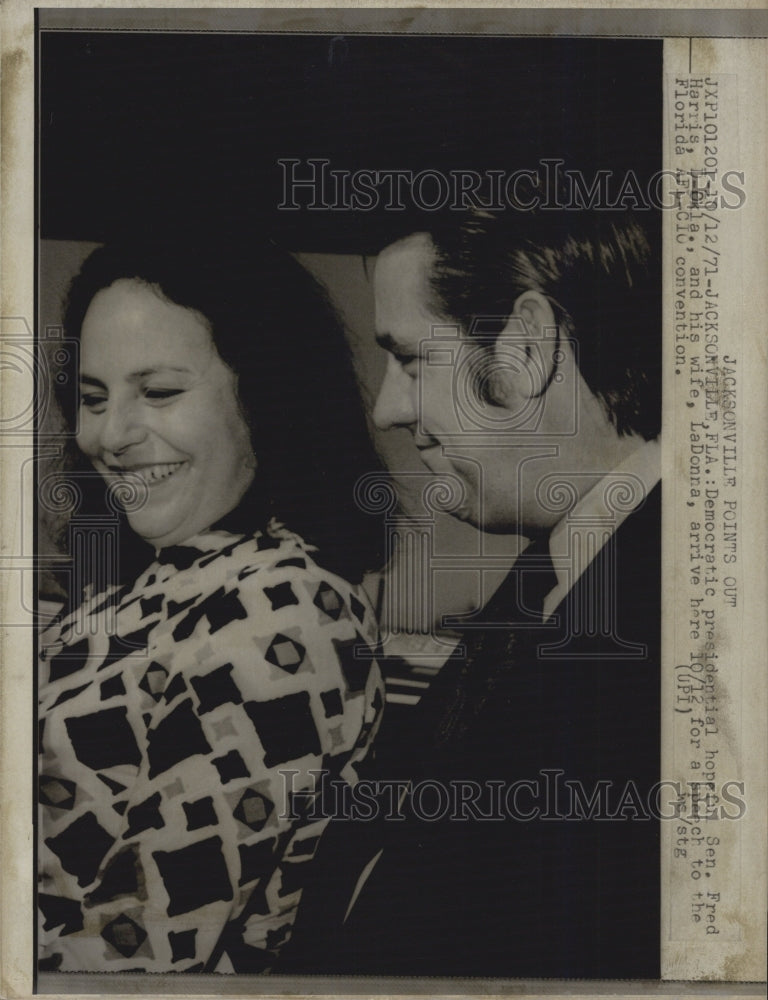 1971 Senator Fred Harris and wife LaDonna. - Historic Images