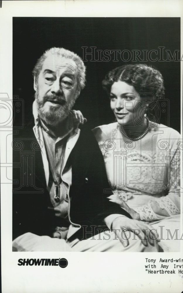 1985 Press Photo Actors Rex Harrison And Amy Irving Star In &quot;Heartbreak House&quot; - Historic Images