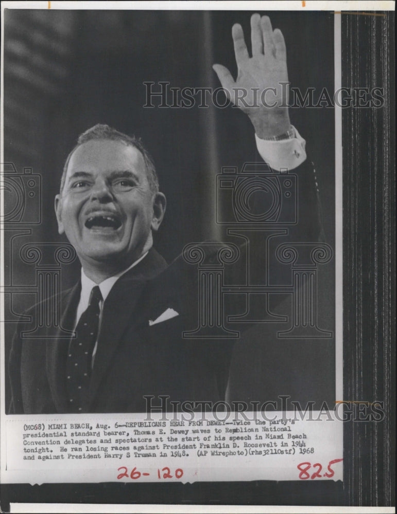 1968 Republican Candidate Thomas Dewey Makes Speech in Miami - Historic Images