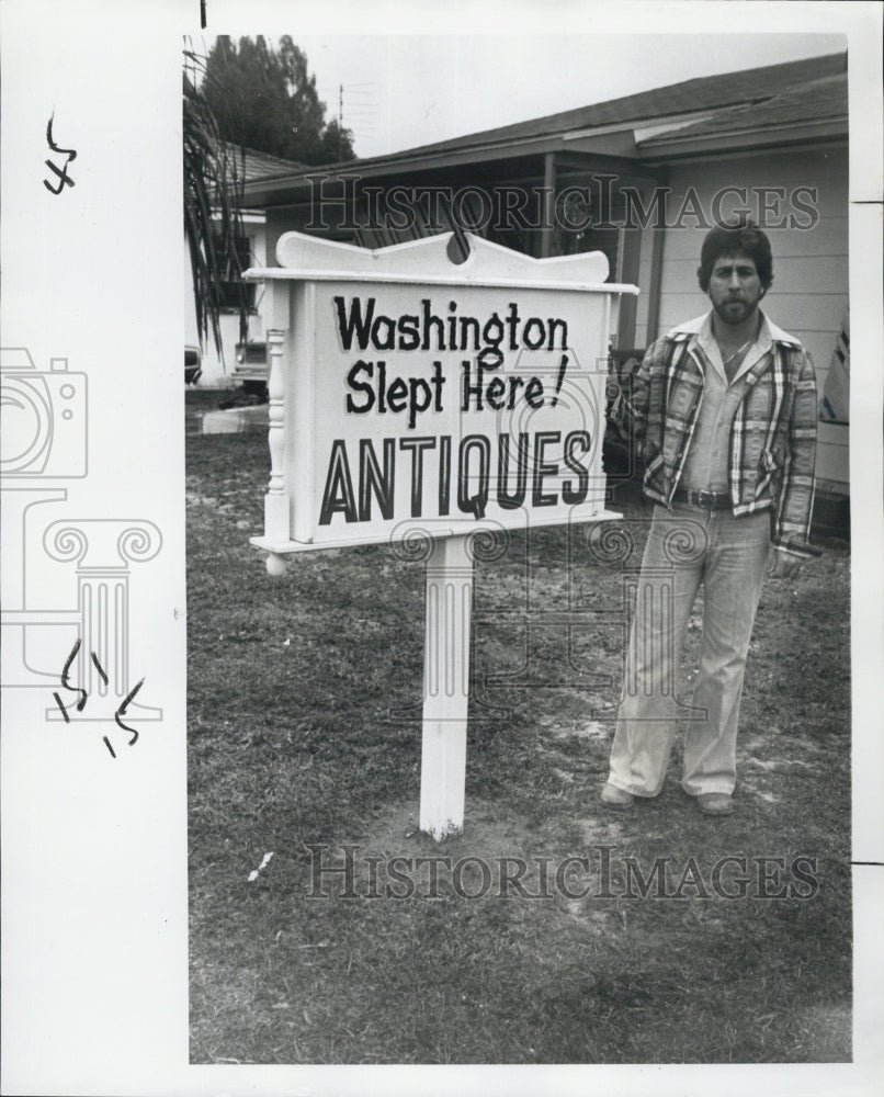 1978 Press Photo Antique Bed Shop Claims Washington Slept Here - Historic Images