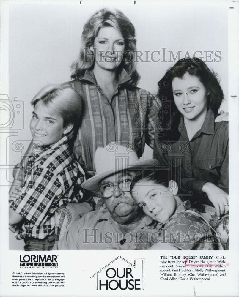 1987 Press Photo Deidre Hall Shannen Doherty Keri Houlihan Wilford Brimley Actor - Historic Images