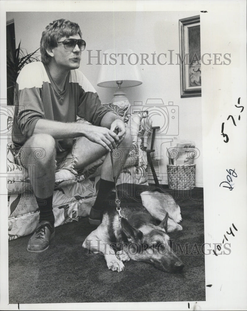 1978 George Hahn and his seeing eye dog. - Historic Images