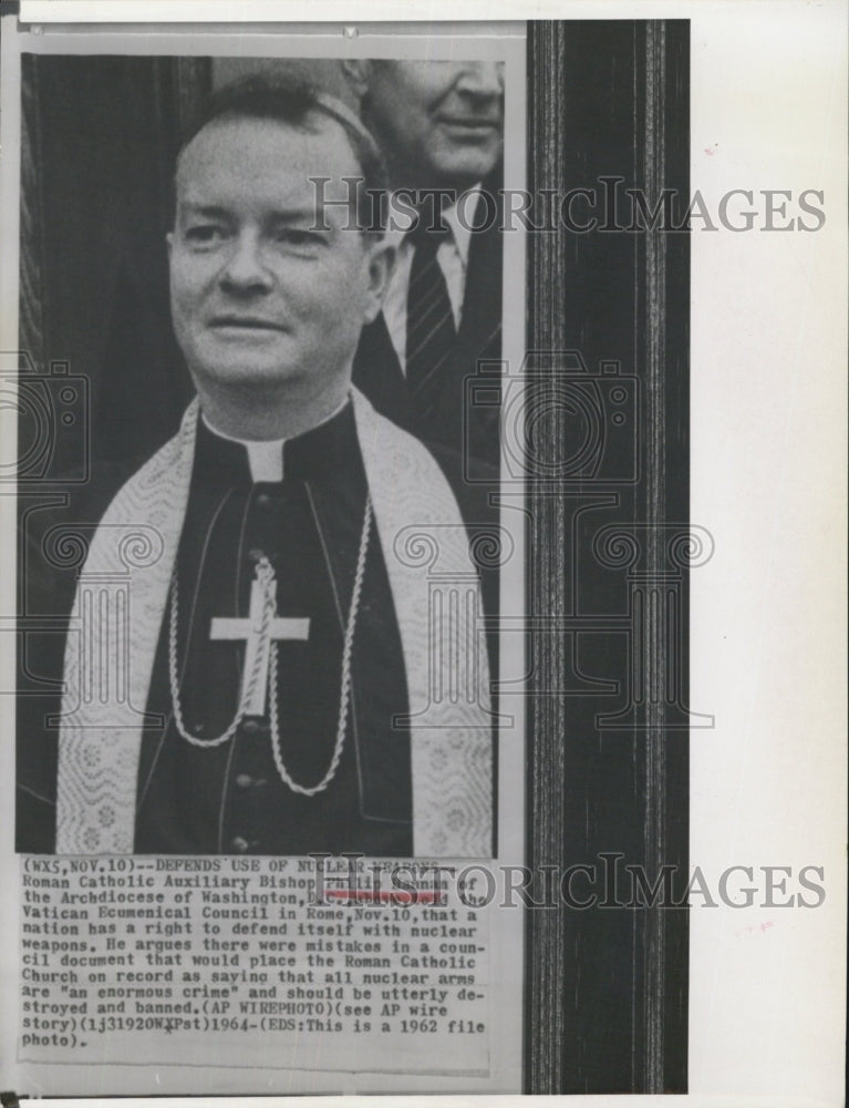 1962 Roman Catholic Auxiliary Bishop Phillip Hannon - Historic Images