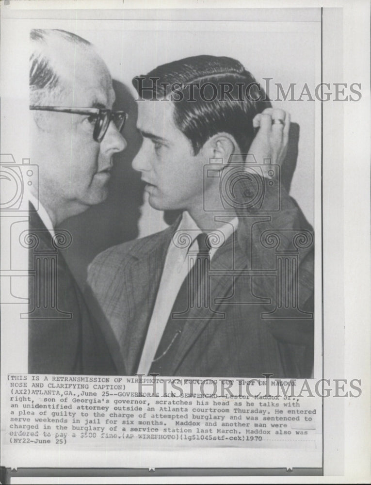 1970 Copy Photo Lester Son of Georgia's governor guilty of attempted robbery - Historic Images