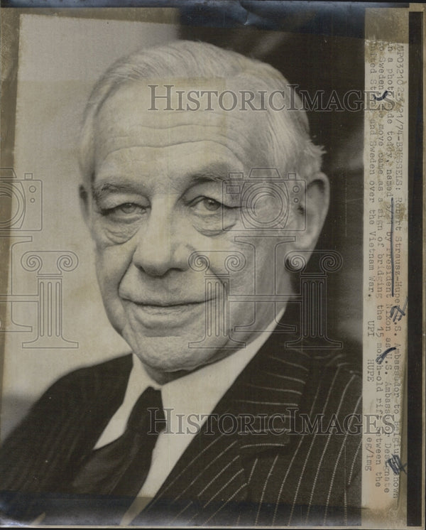 1974 press photorobert strausz hupe named new u s ambassador to swede
