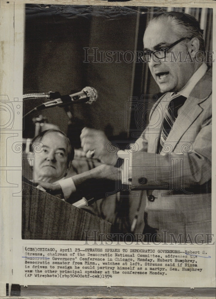 1974 Robert Wallace speak to Democratic Governor&#39;s Conference. - Historic Images