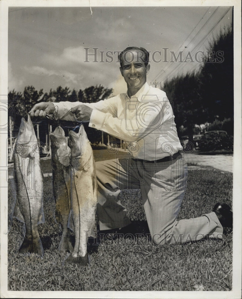 1950 Rev Billy Wolfe with Catch - Historic Images