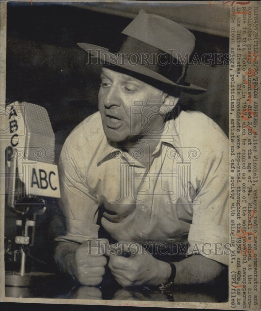 1947 Newsman Walter Wenchell of ABC - Historic Images