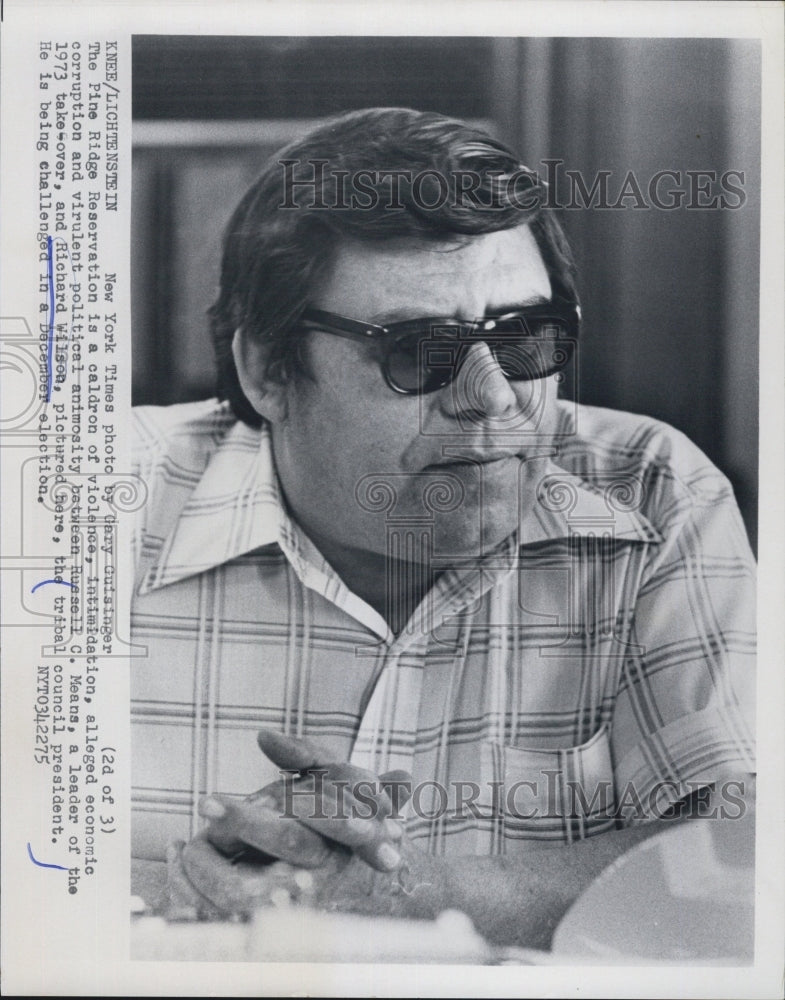 1975 Press Photo Richard Wilson Alleged Economic Corruption. - Historic Images