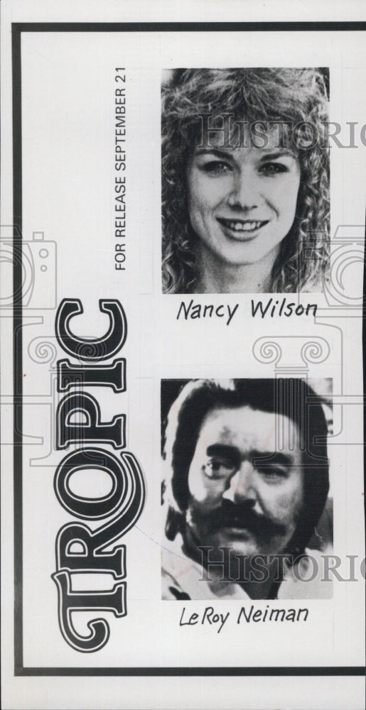 1980 Press Photo Entertainers Nancy Wilson & LeRoy Neiman - Historic Images