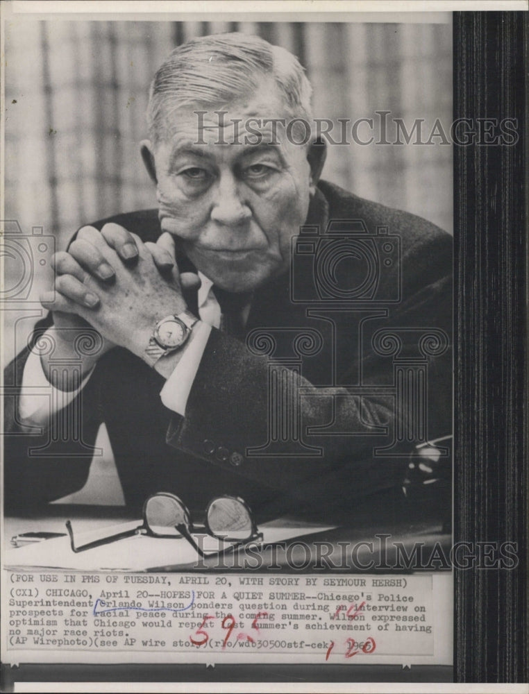 1966 Press Photo Chicago Police Superintendent Orlando Wilson - RSG65487 - Historic Images