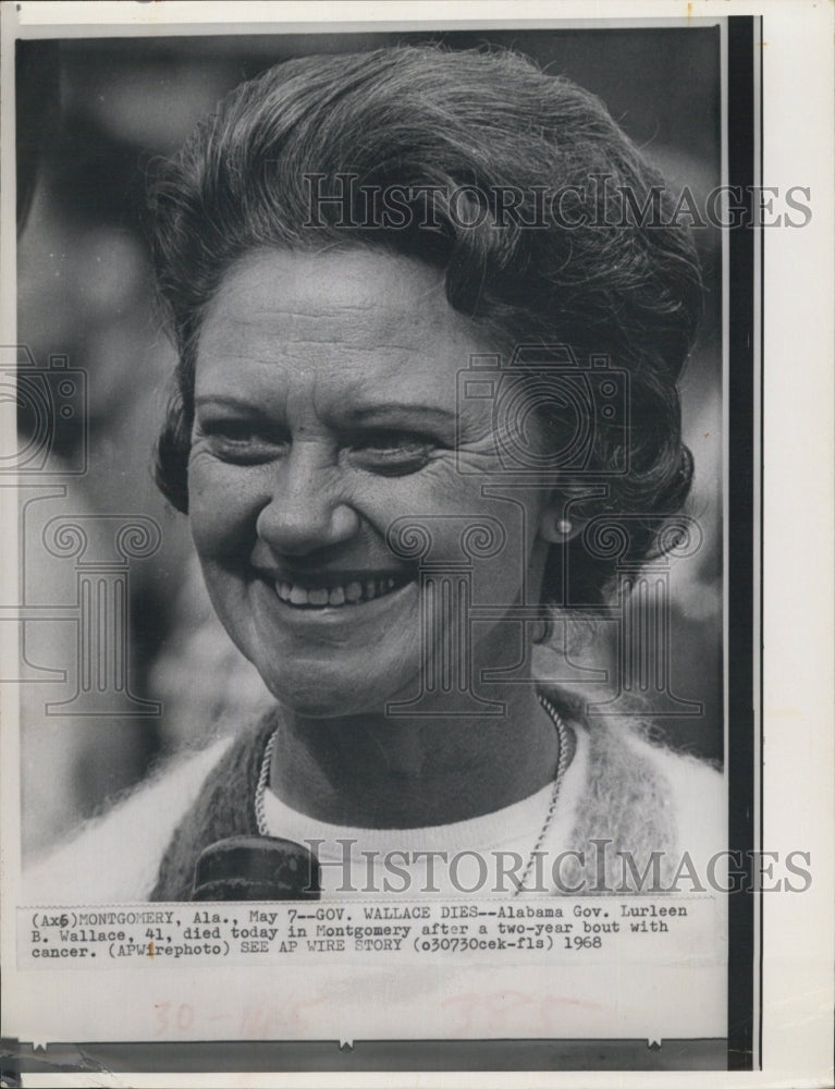 1968 Gov. Laureen Wallace of Alabama - Historic Images