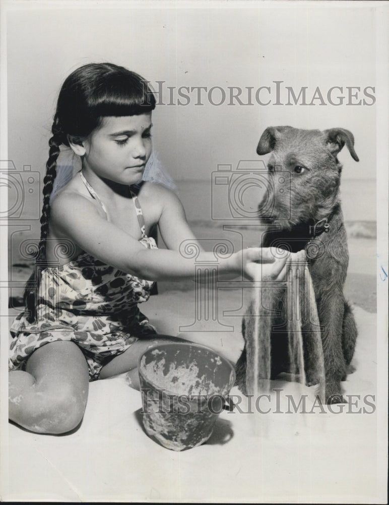 1955 Mary Kim Walsh Sand Bucket Pail Dog - Historic Images