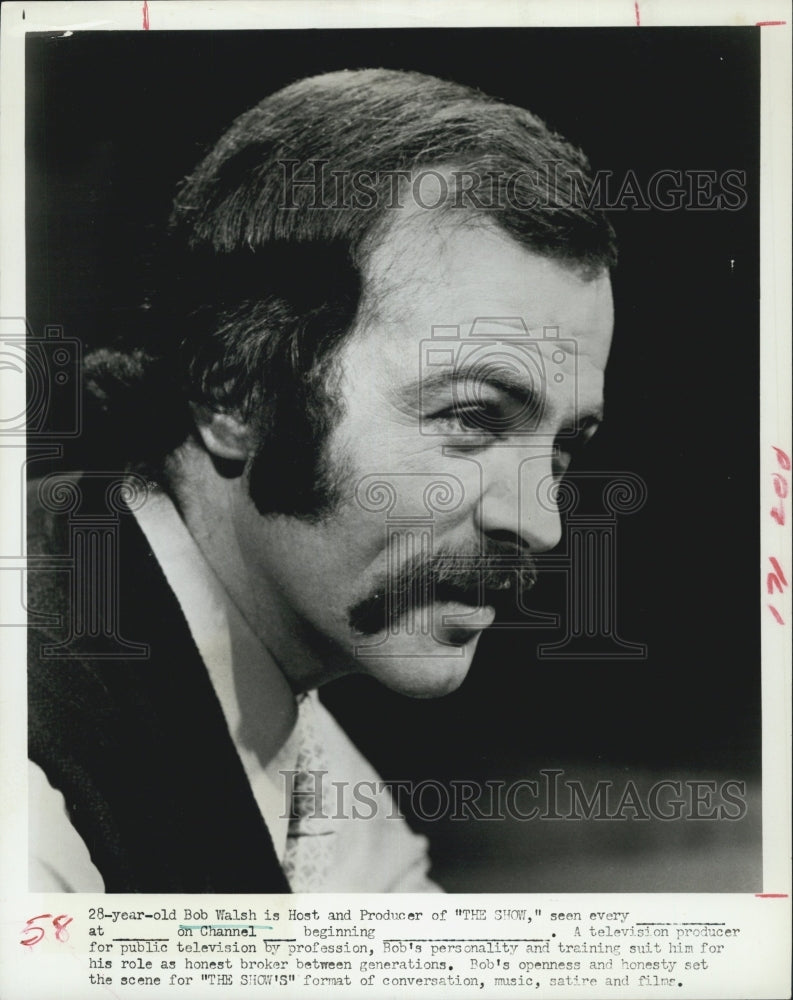 1970 Press Photo Bob Walsh is host and producer of &quot;The Show&quot;. - Historic Images