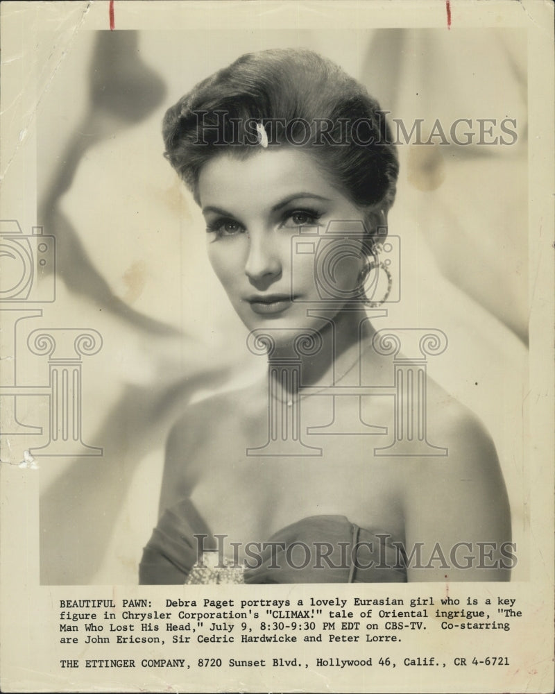 Press Photo Debra Page Plays Lead in &quot;The Man Who Lost His Head&quot; - Historic Images