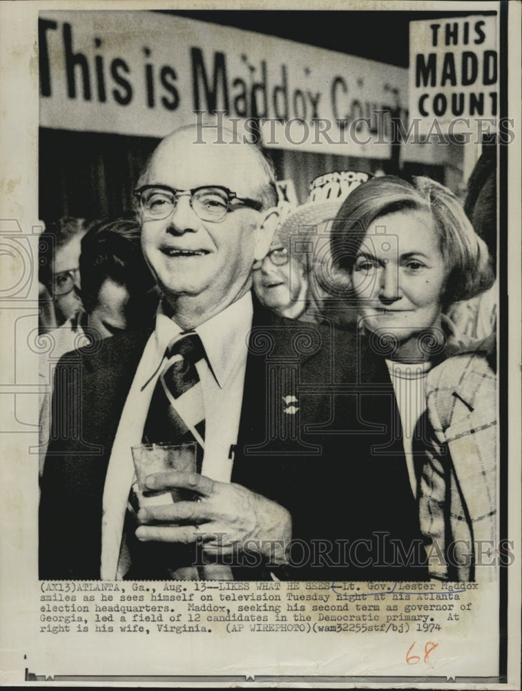 1974 Georgia Lt. Gov. Lester Maddox wife Virginia - Historic Images