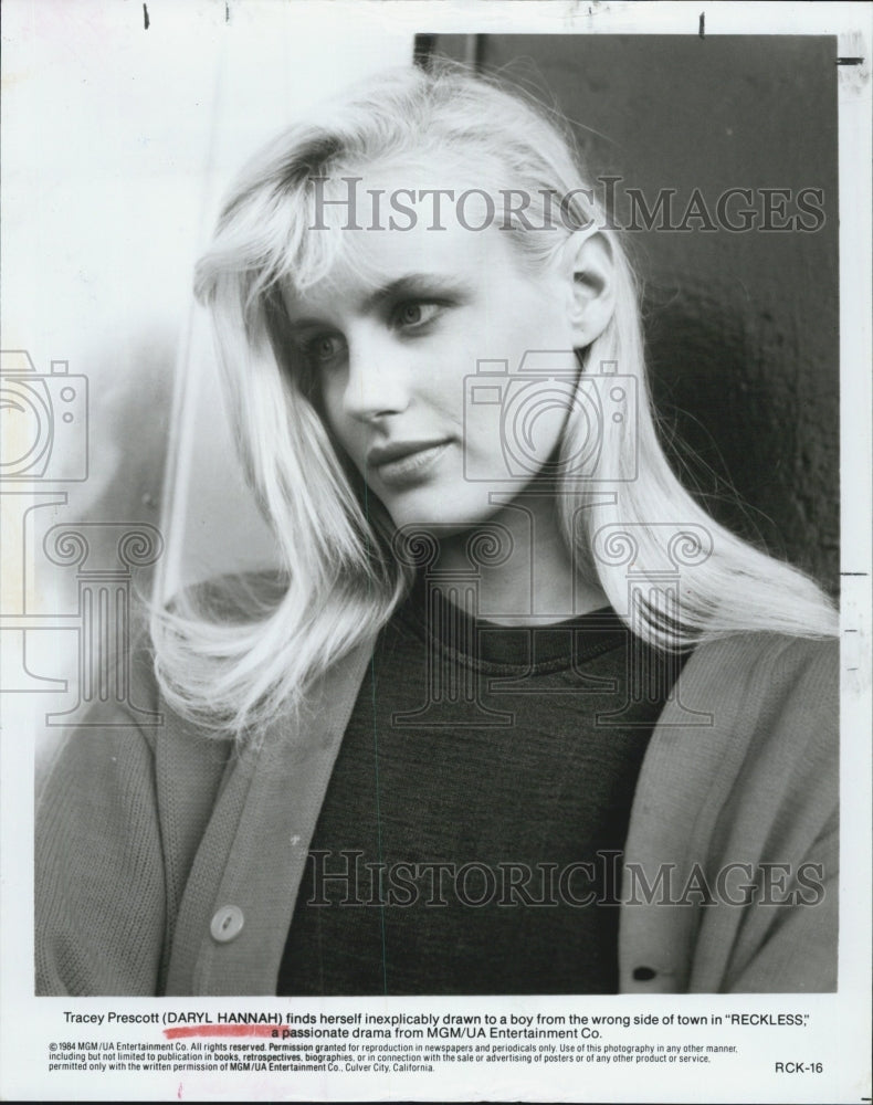 1984 Press Photo Daryl Hannah in "Reckless" - Historic Images