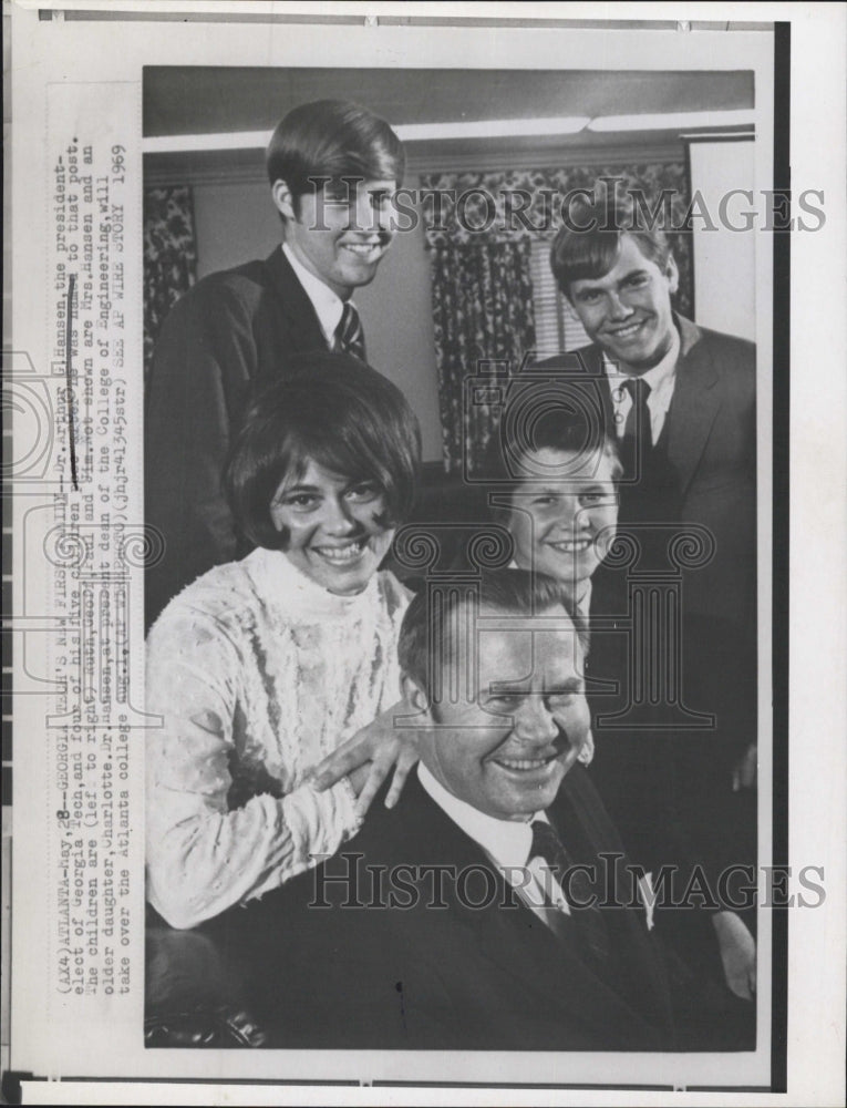 1969 Dr. Arthur G. Hansen President Elect At George Tech And Family - Historic Images