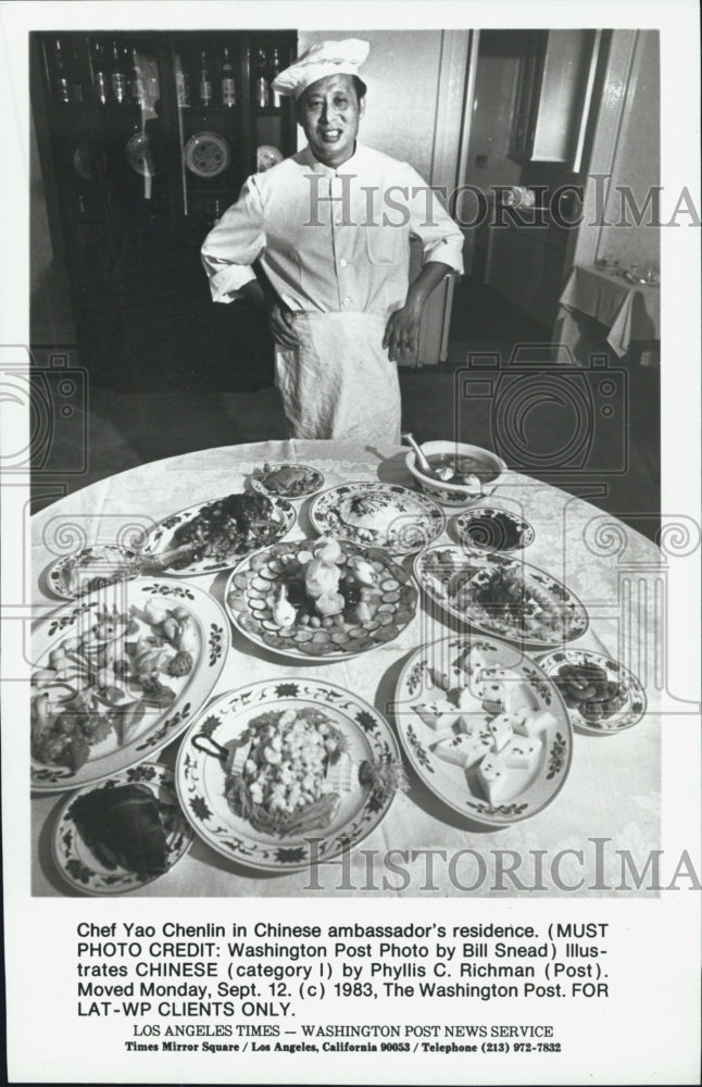 1983 Press Photo Chef Yao Chenlin - Historic Images