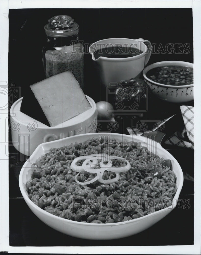 1985 Press Photo Aztec Rice and Beans Mexican Food - Historic Images