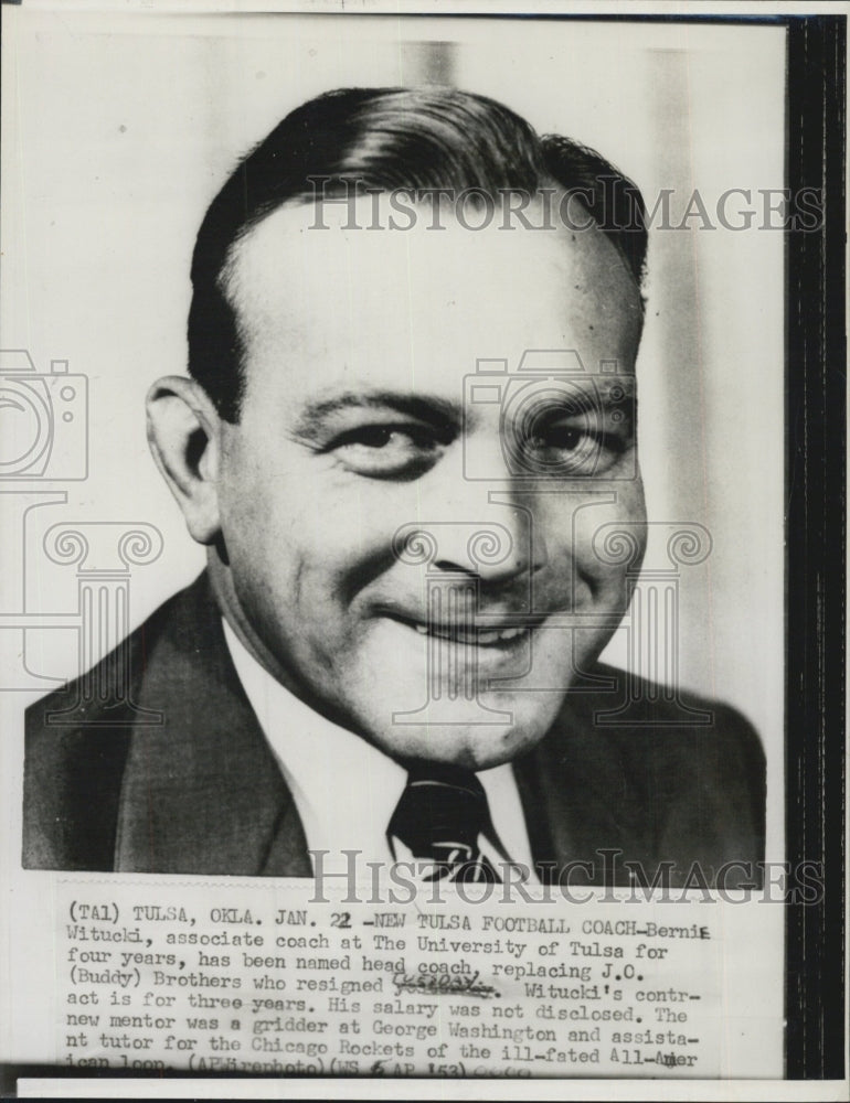 Press Photo Bernie Witucki University of Tulsa Head Football Coach - Historic Images