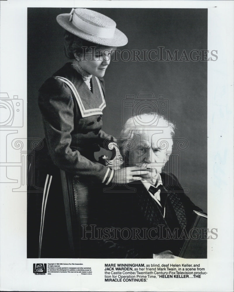 1985 Press Photo Winningham Helen Keller Jack Warden - Historic Images