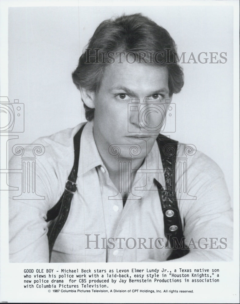 1987 Press Photo Michael Beck Houston Knights - Historic Images