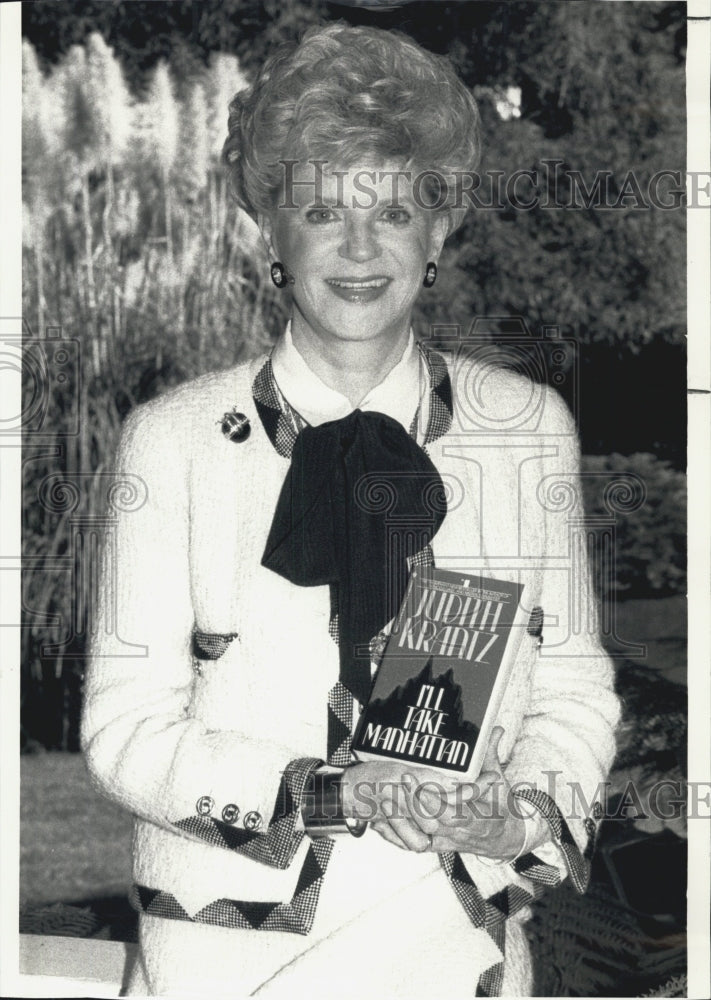 1987 Press Photo Judith Krantz, author of I&#39;ll Take Manhattan&quot; - Historic Images