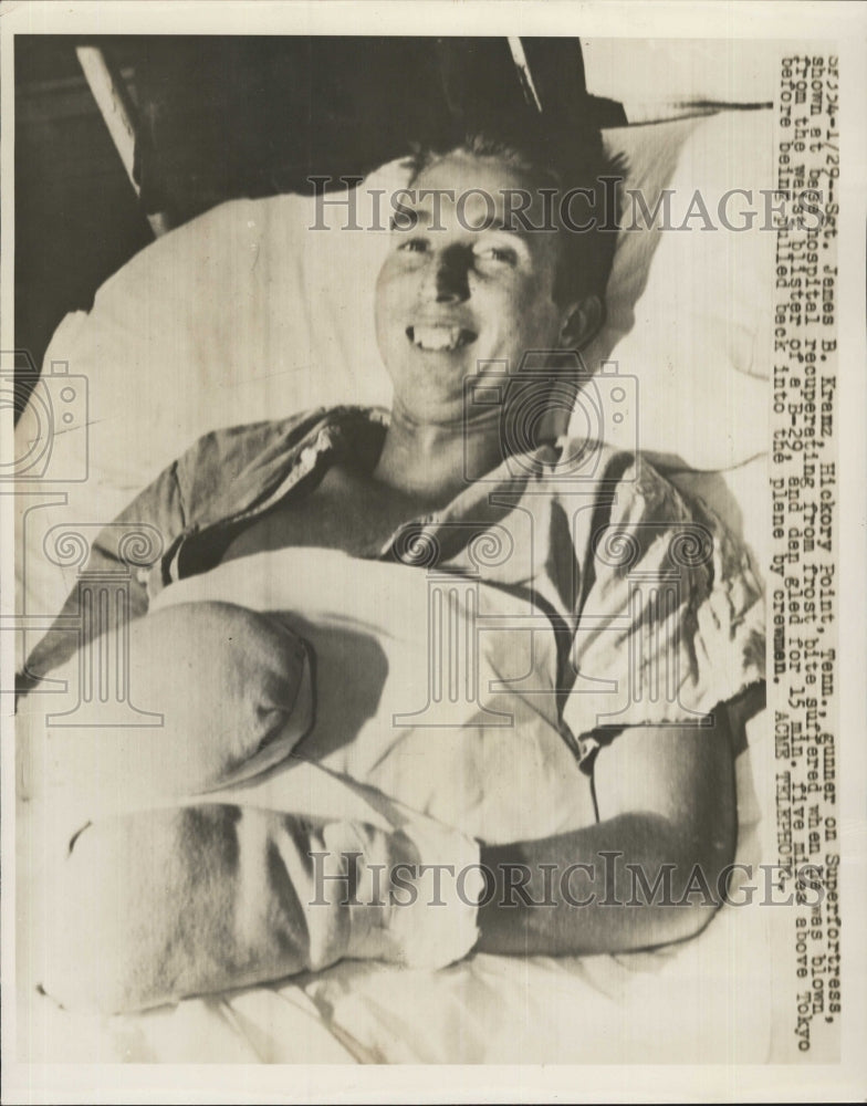 1945 Sgt. James B. Kranz Recovering In Hospital - Historic Images