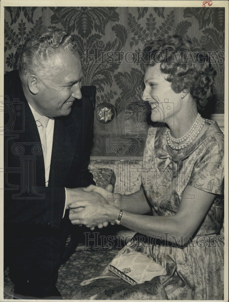 1959 Press Photo Soviet Deputy Premier Fol Kozlov &amp; Mrs. Richard Nixon - Historic Images