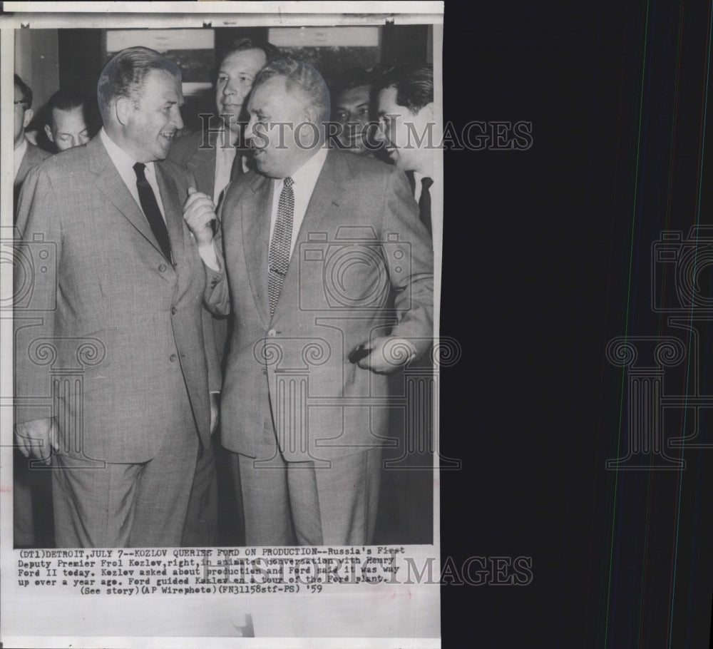 1959 Russian First Deputy Premier, Frel Kezlev and Henry Ford - Historic Images