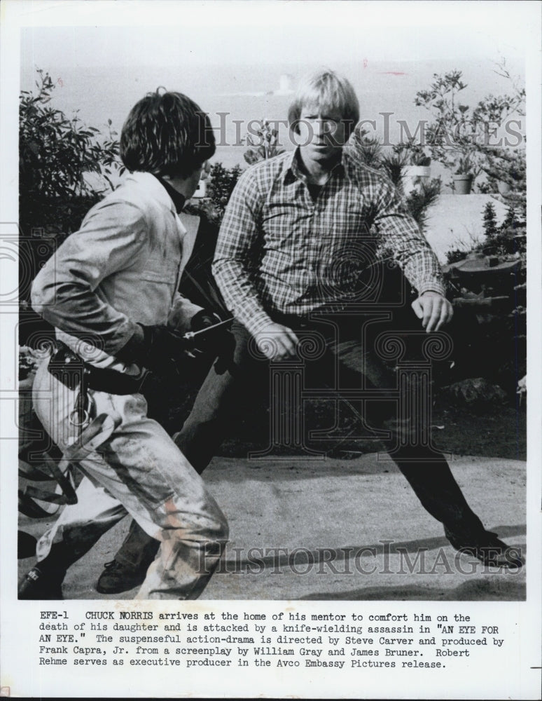 1981 Press Photo Chuck Norris Actor Martial Artist Eye For Eye Action Drama Film - Historic Images