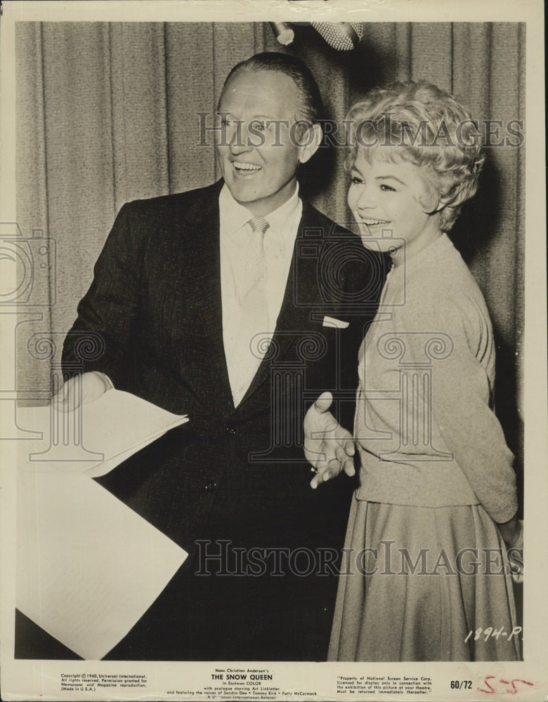 1960 Press Photo Art Linkletter Actor Sandra Dee Actress Snow Queen Voices - Historic Images