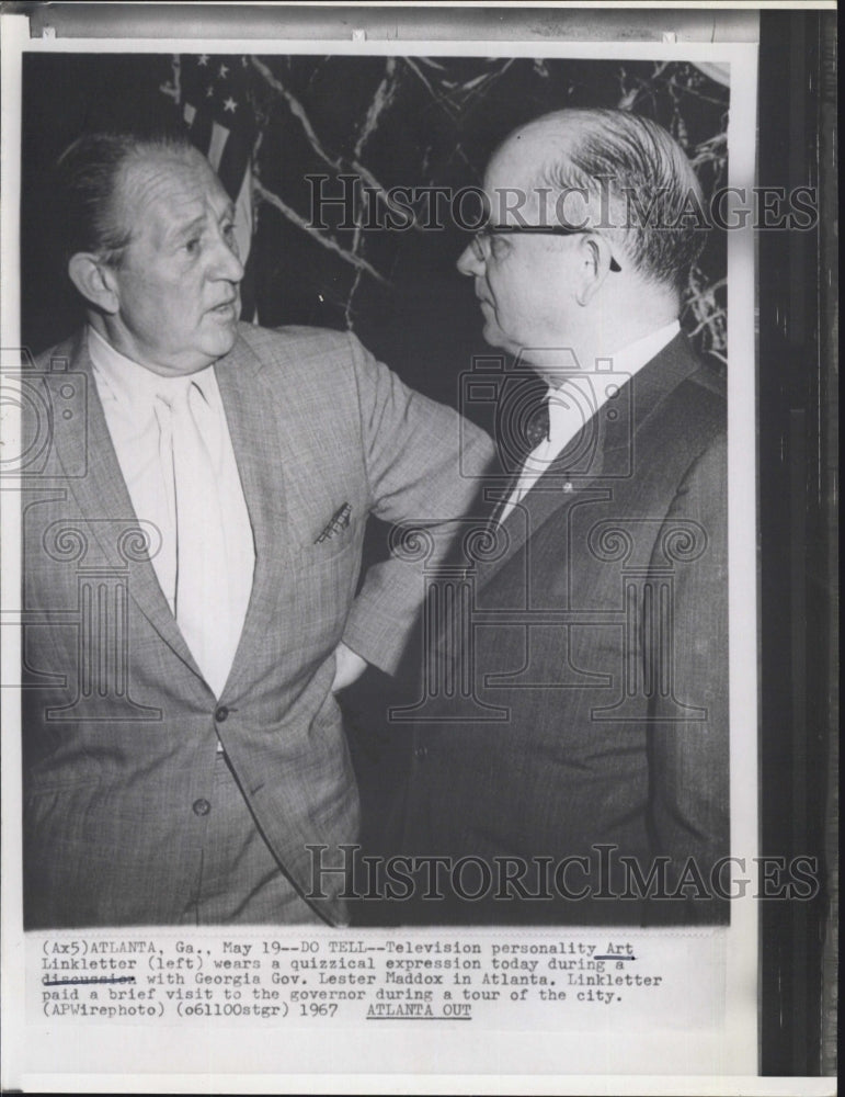 1967 Art Linkletter and Gov. Lester Maddox - Historic Images