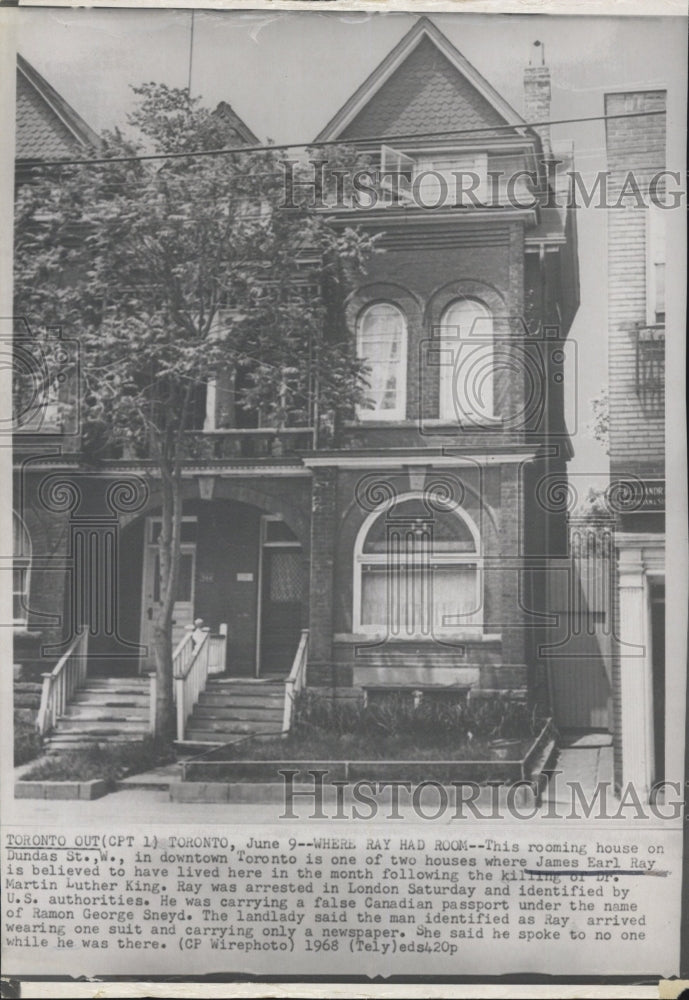 1968 Toronto Boarding House Used As Hideout For James Earl Ray - Historic Images