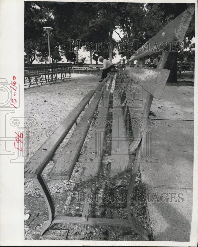 1968 Park Bench for an article on Loneliness. - Historic Images