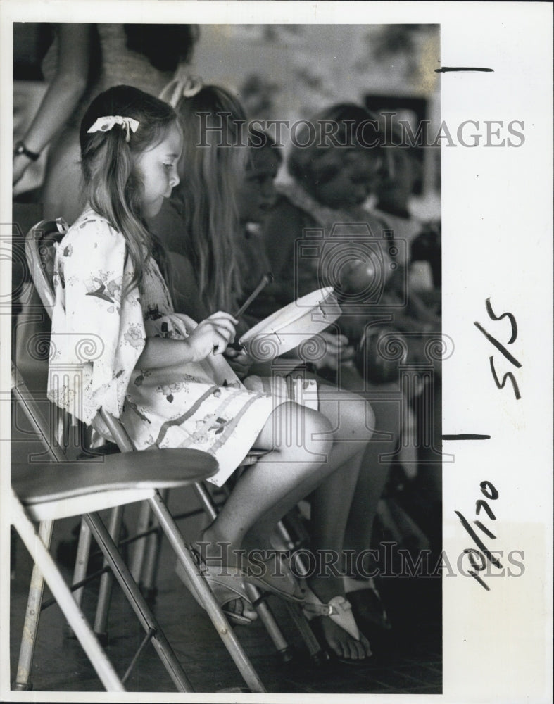 Press Photo Students Longboat Key Art Youth Center Music Class Instrucments - Historic Images