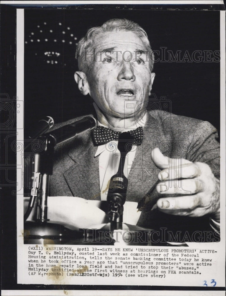 1954 Guy T.O. Hollyday Commissioner of Federal Housing Admin - Historic Images