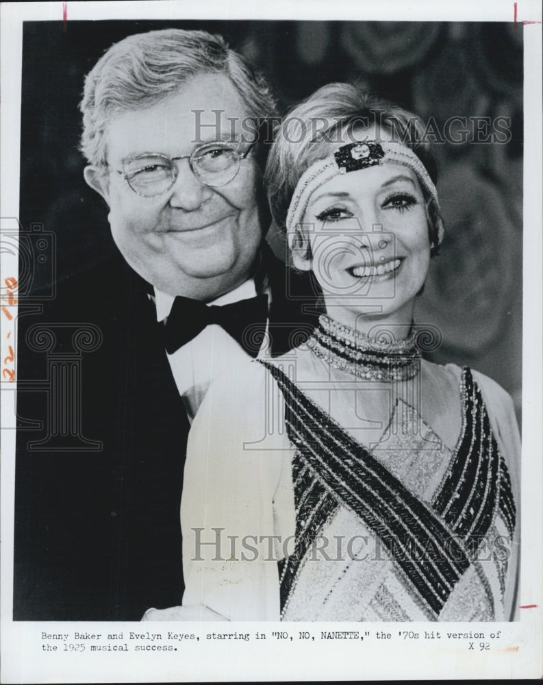 1974 Press Photo Actress Evelyn Keyes benny Baker "No, No, Nanette" - Historic Images