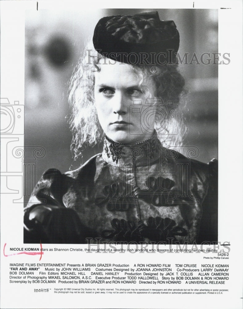 1992 Press Photo Actress Nicole Kidman As Shannon Christie In "Far And Away" - Historic Images