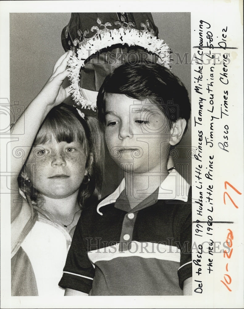 1980 Press Photo Tammy Mitchell Little Miss 1979 Crowns Jimmy Louthian Prince - Historic Images