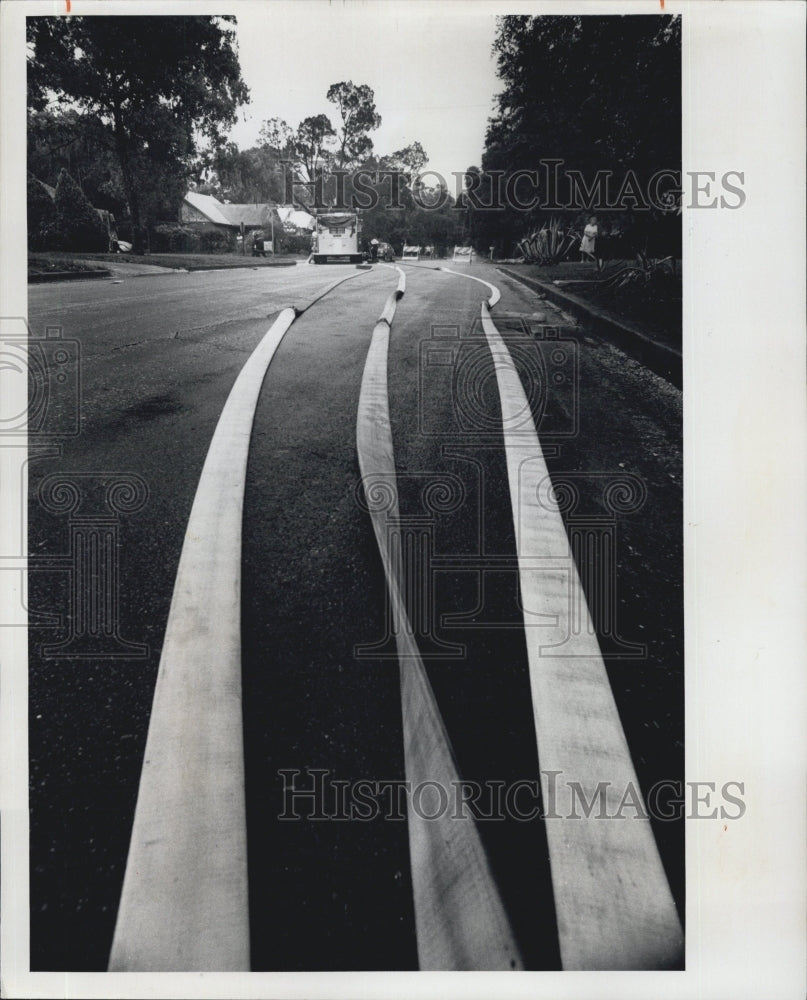 1976 New Port Richey Fire Dept practice drill - Historic Images