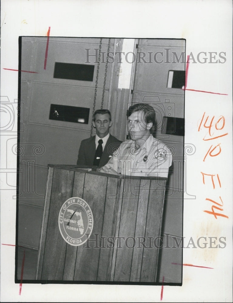 1974 graduation for new firemen New Port Richey fire Dept - Historic Images