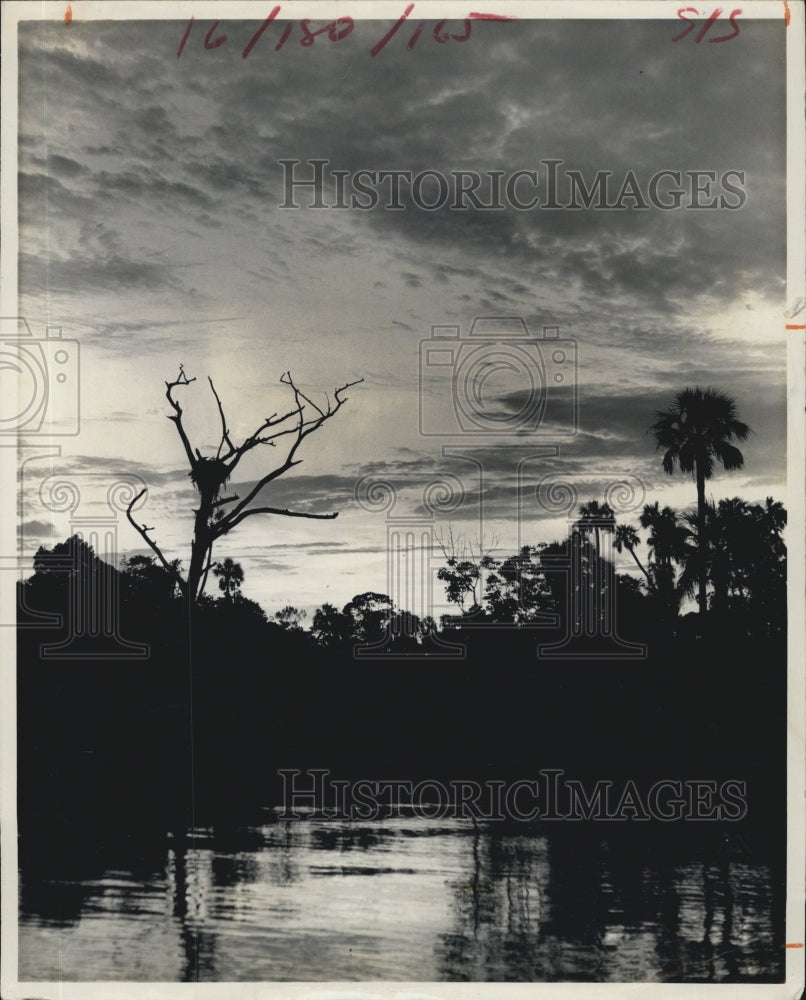 Press Photo Sunset on the Withlacoochee River, Yankee Town. - Historic Images