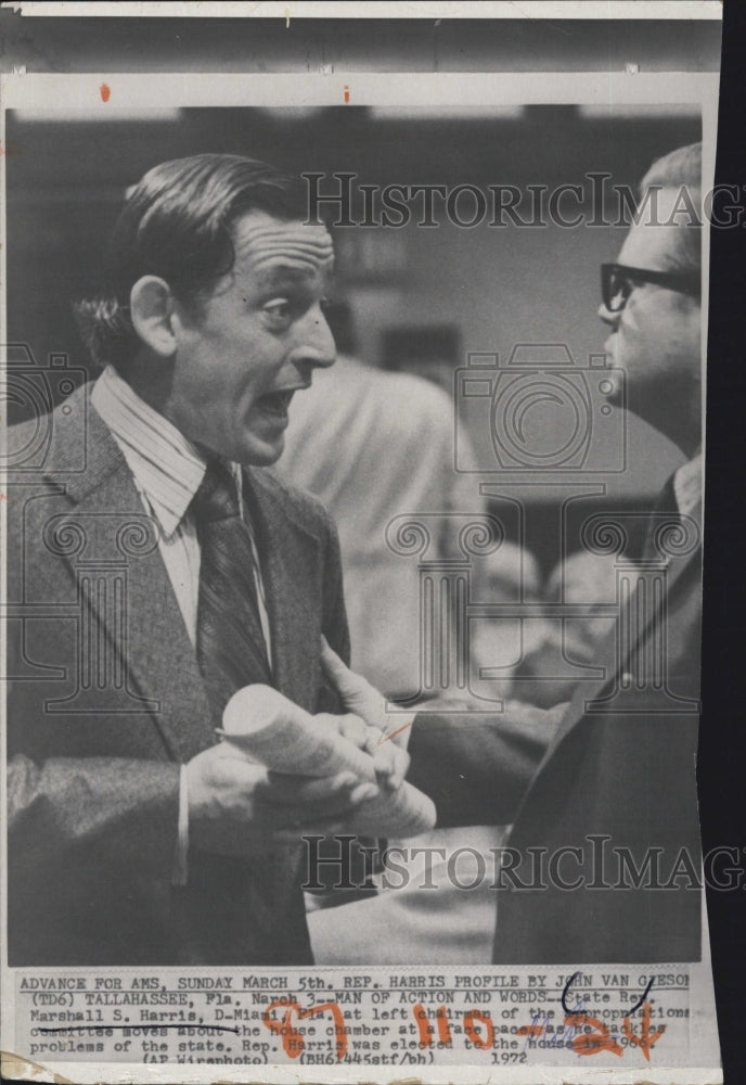 1972 Florida State Rep Marshall Harris - Historic Images