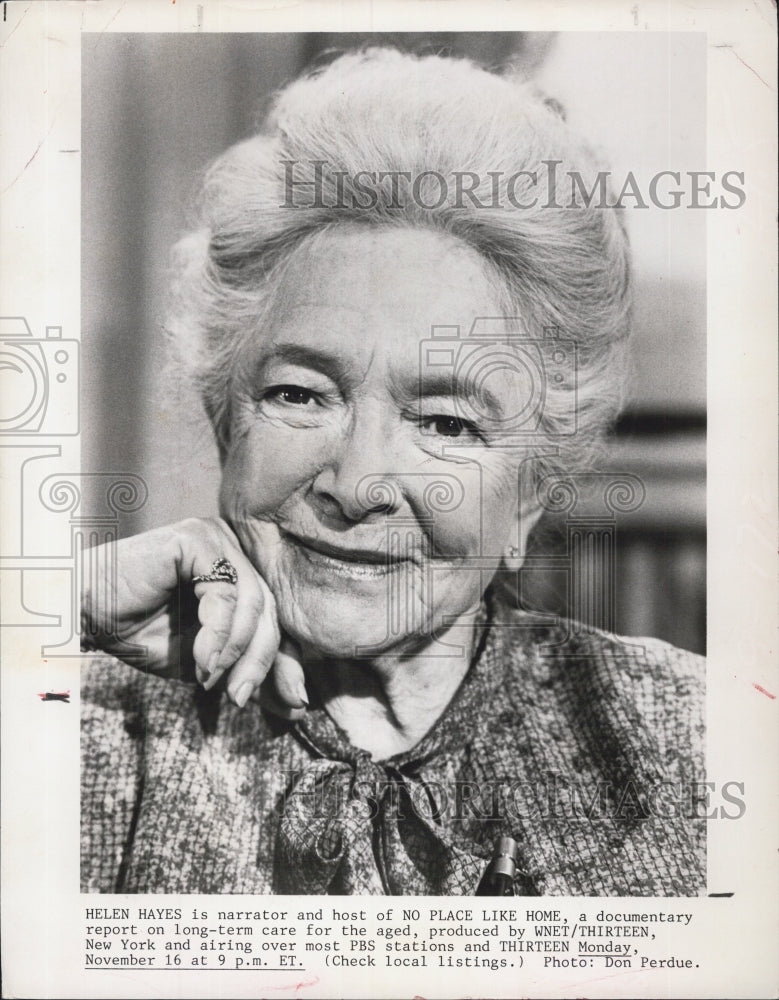 1981 Press Photo Helen Hayes to Host PBS Special "No Place Like Home" - Historic Images