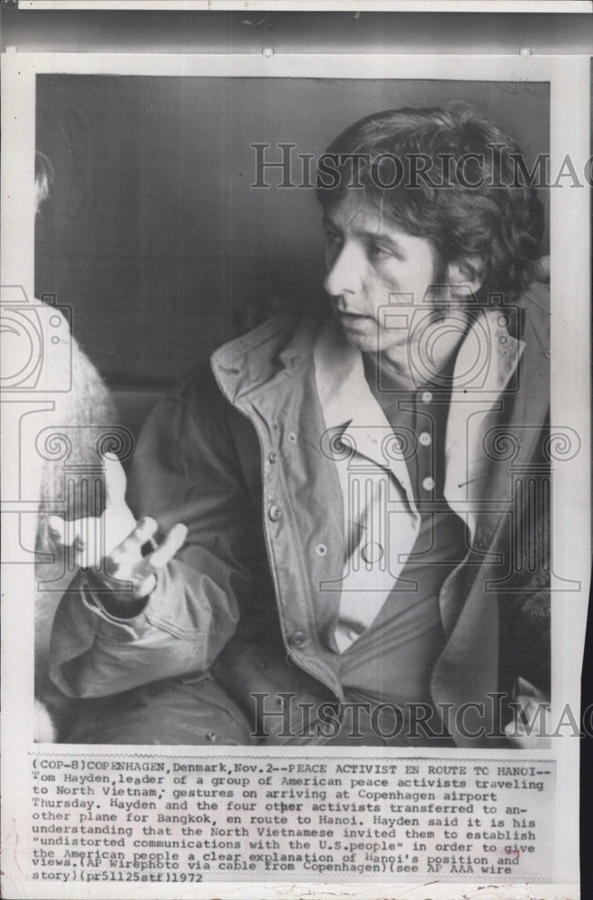 1972 Tom Hayden American peace Activist. - Historic Images
