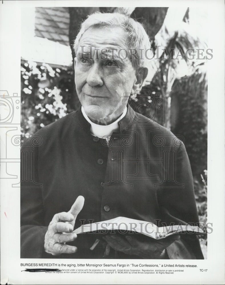 1981 Press Photo Burgess Meredith in "True Confessions" - Historic Images