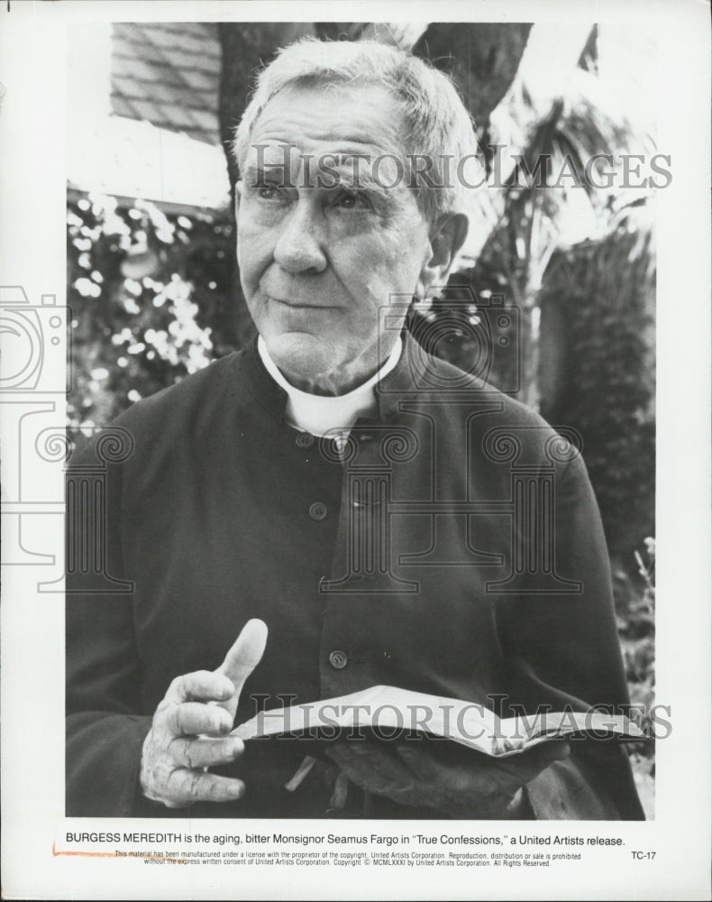 Press Photo Burgess Meredith True Confessions Actor - Historic Images